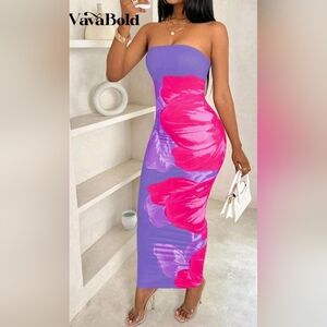 Floral Pink and Purple Tub Dress